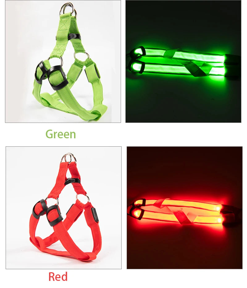 Flashing Light LED Dog Safety Harness