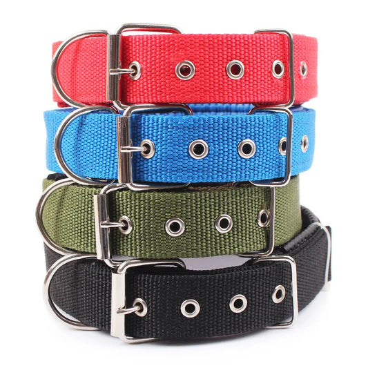 Solid Nylon Dog Collars For Small Medium Large Dogs