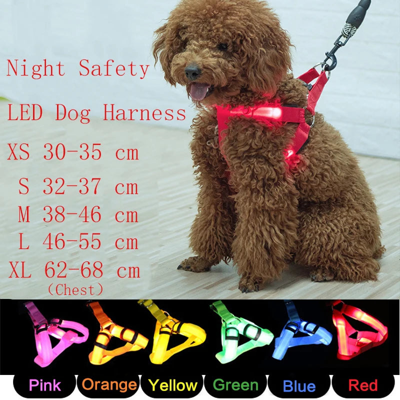 Flashing Light LED Dog Safety Harness