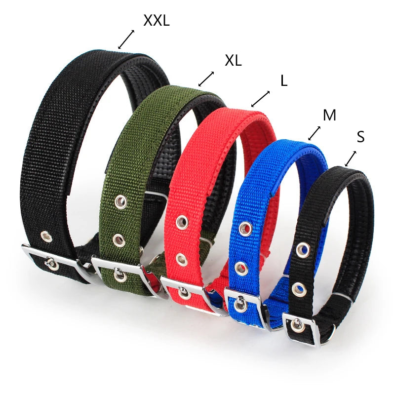 Solid Nylon Dog Collars For Small Medium Large Dogs