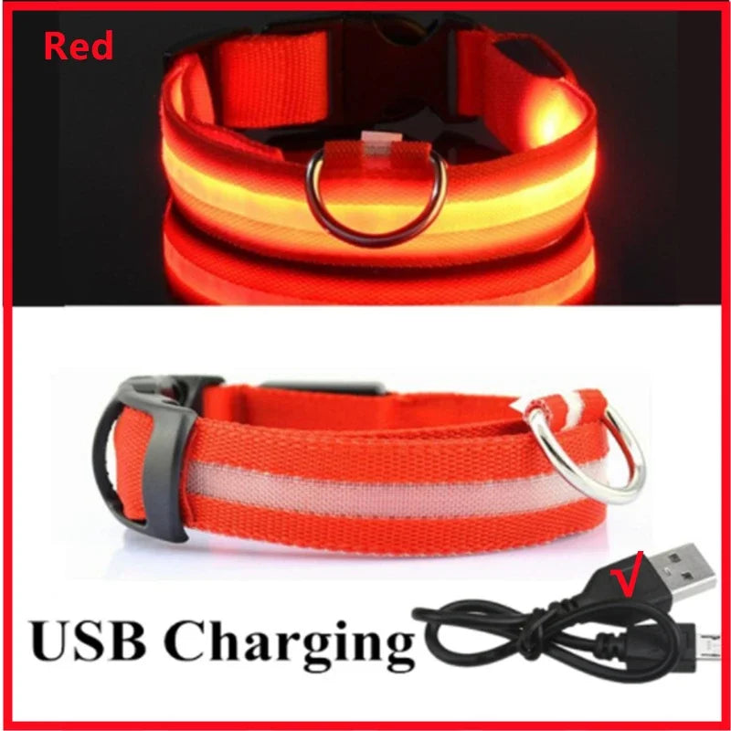 Dog & Cat Luminous Charge Collar Led Usb Collars Detachable