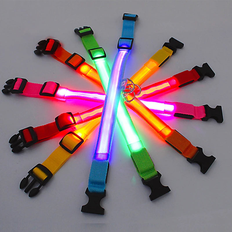 Dog & Cat Luminous Charge Collar Led Usb Collars Detachable