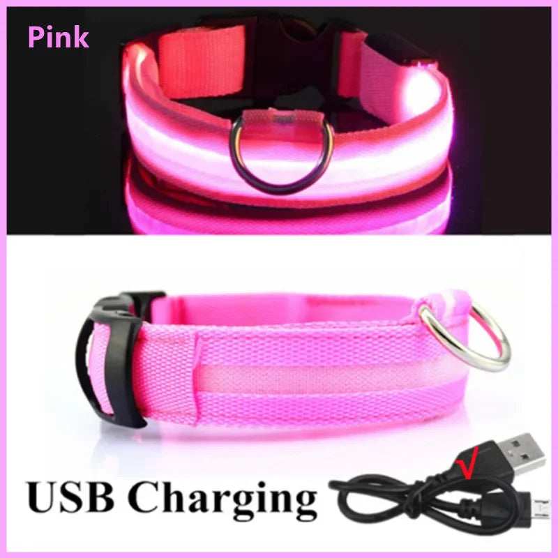 Dog & Cat Luminous Charge Collar Led Usb Collars Detachable