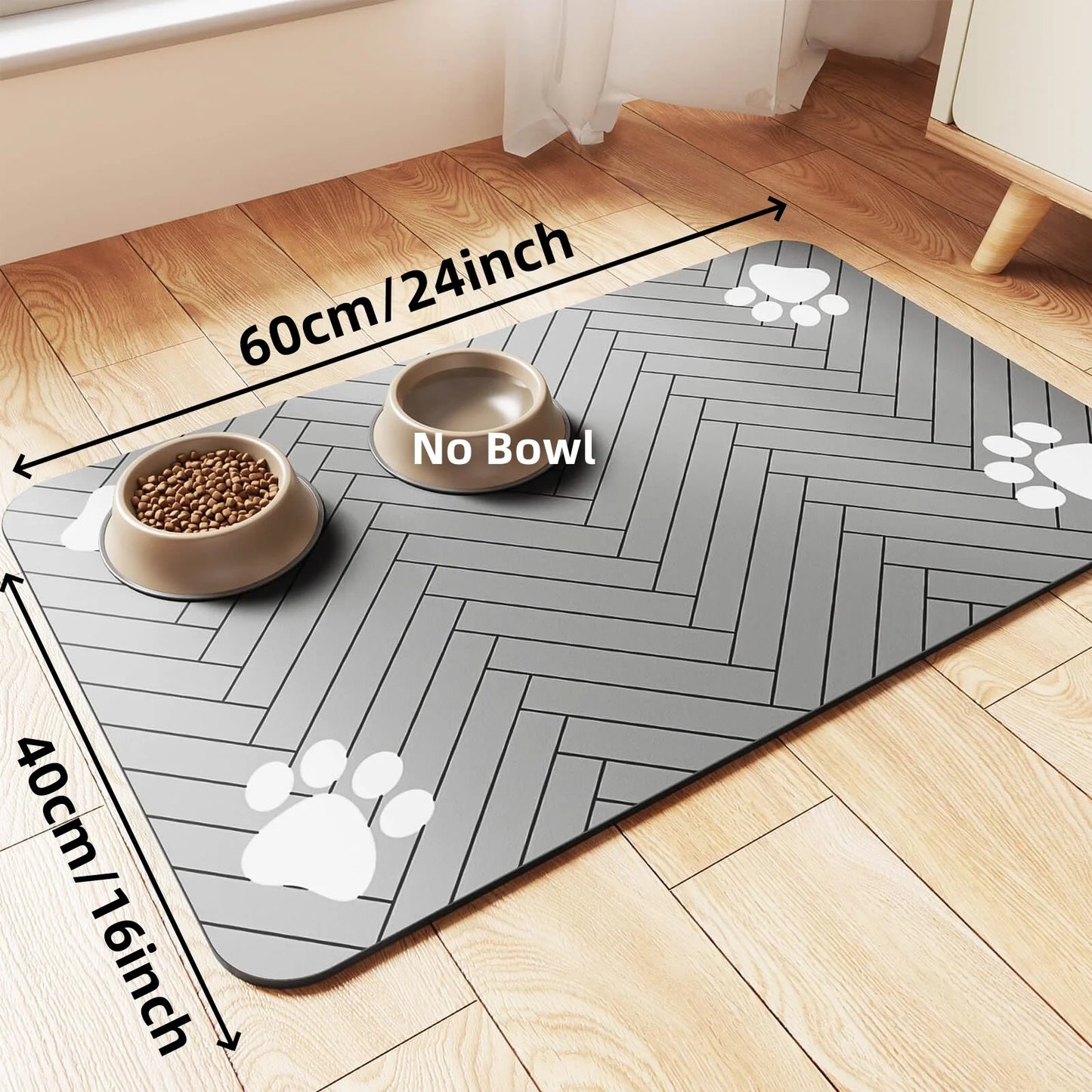 Cat & Dog pet Feeding Mat-Absorbent Pet Placemat for Food and Water Bowl, with Waterproof Rubber Backing