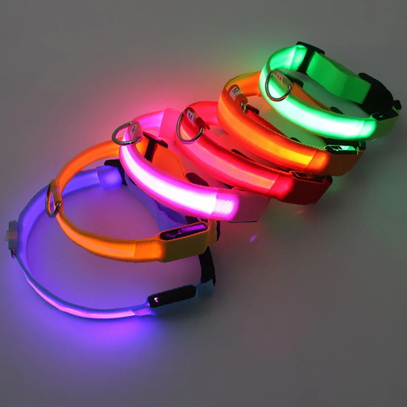 Dog & Cat Luminous Charge Collar Led Usb Collars Detachable