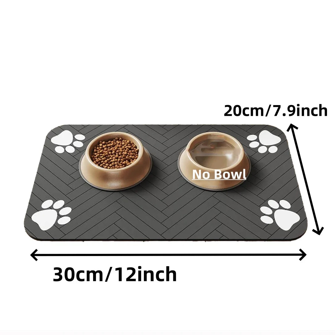 Cat & Dog pet Feeding Mat-Absorbent Pet Placemat for Food and Water Bowl, with Waterproof Rubber Backing