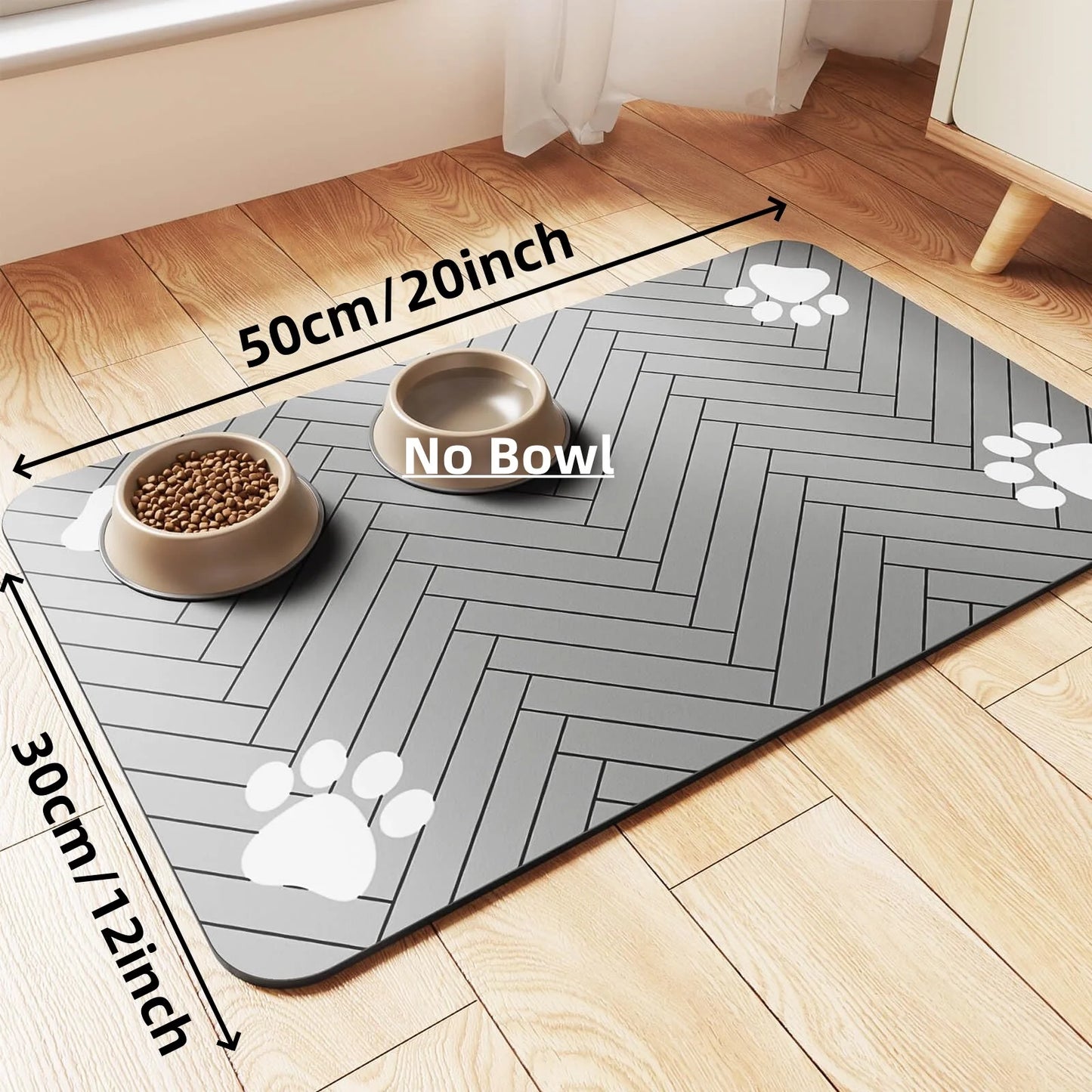 Cat & Dog pet Feeding Mat-Absorbent Pet Placemat for Food and Water Bowl, with Waterproof Rubber Backing