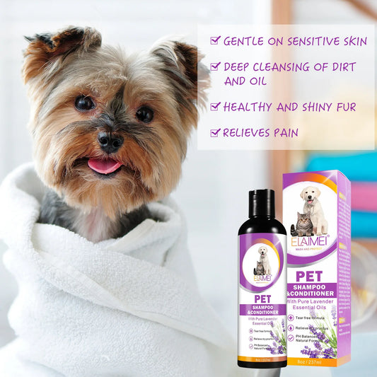 Pet shampoo for cats & dogs, care for hair, relieve dryness and itching, eliminate body odor
