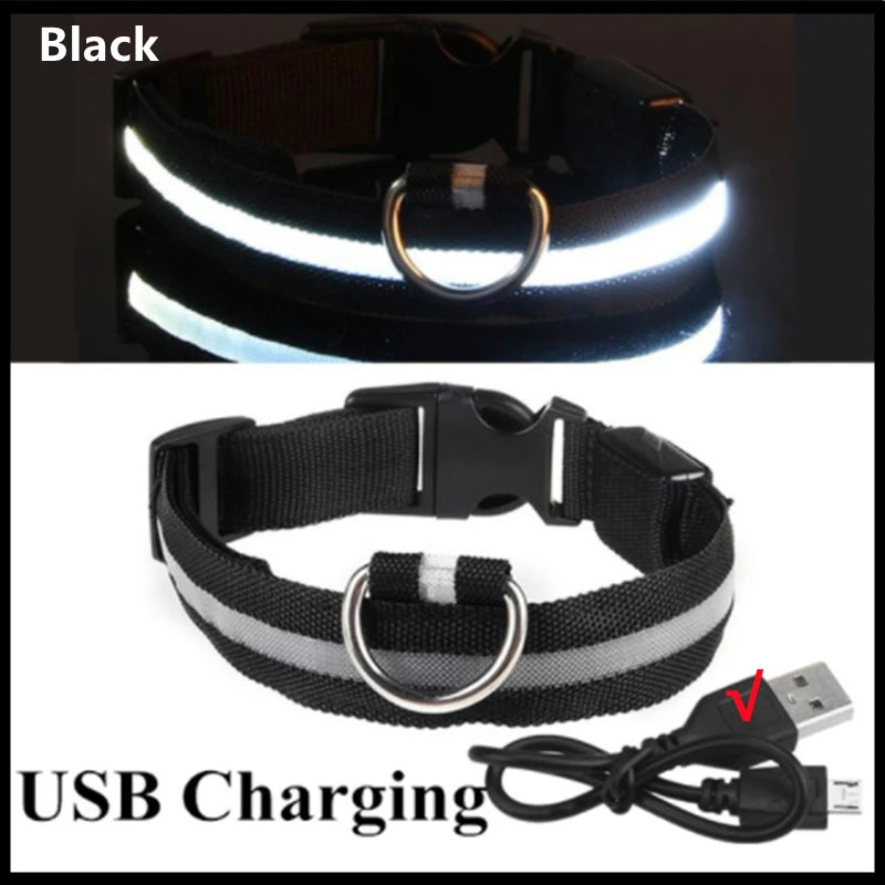 Dog & Cat Luminous Charge Collar Led Usb Collars Detachable