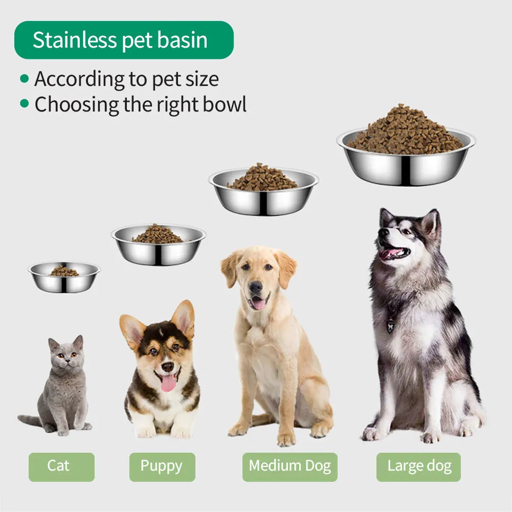 Small, Medium & Large Dog & Cat Bowl Stainless Steel