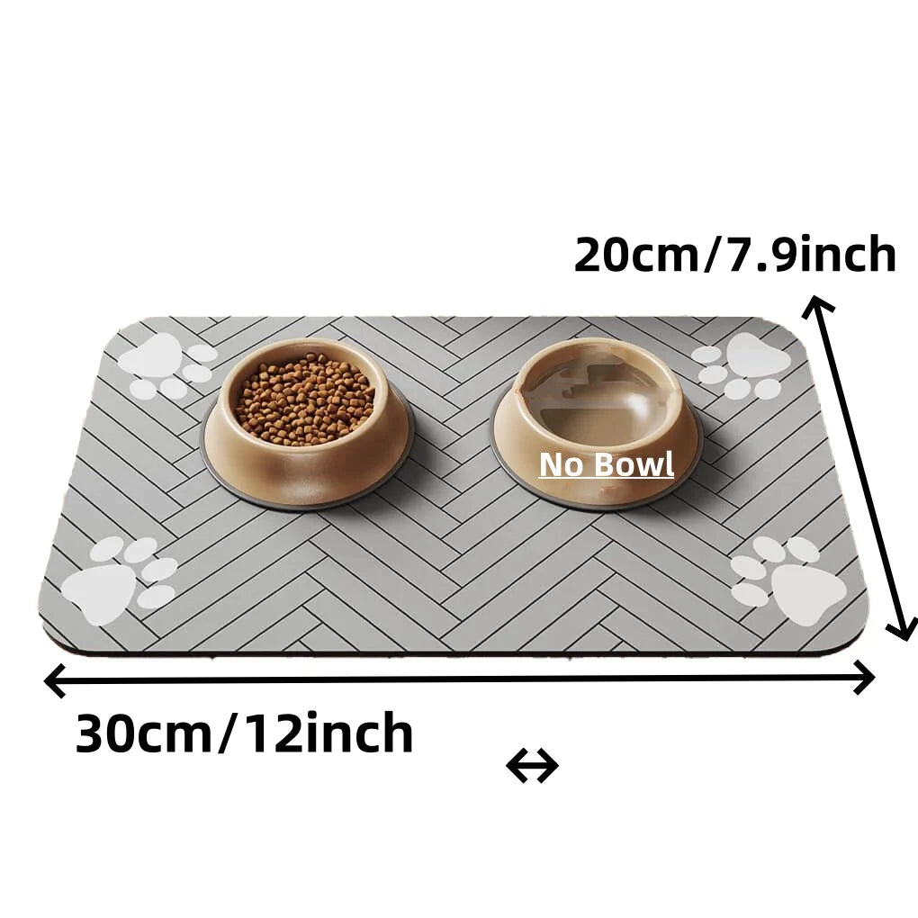 Cat & Dog pet Feeding Mat-Absorbent Pet Placemat for Food and Water Bowl, with Waterproof Rubber Backing