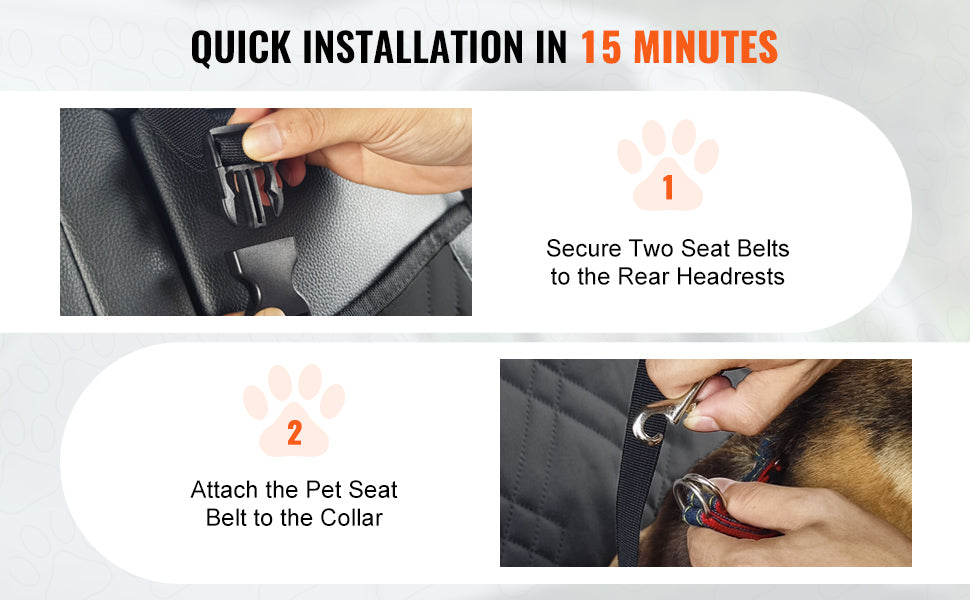 Waterproof Dog car seat with Clip-On Safety Leash for Medium & Large Dog